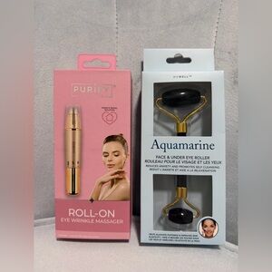 Purify Roll-On Eye Wrinkle Massager and Wewell Aquamarine Roller